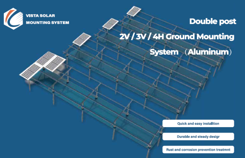Double Post 2/3V/4H Ground Mounting System ( Aluminium)